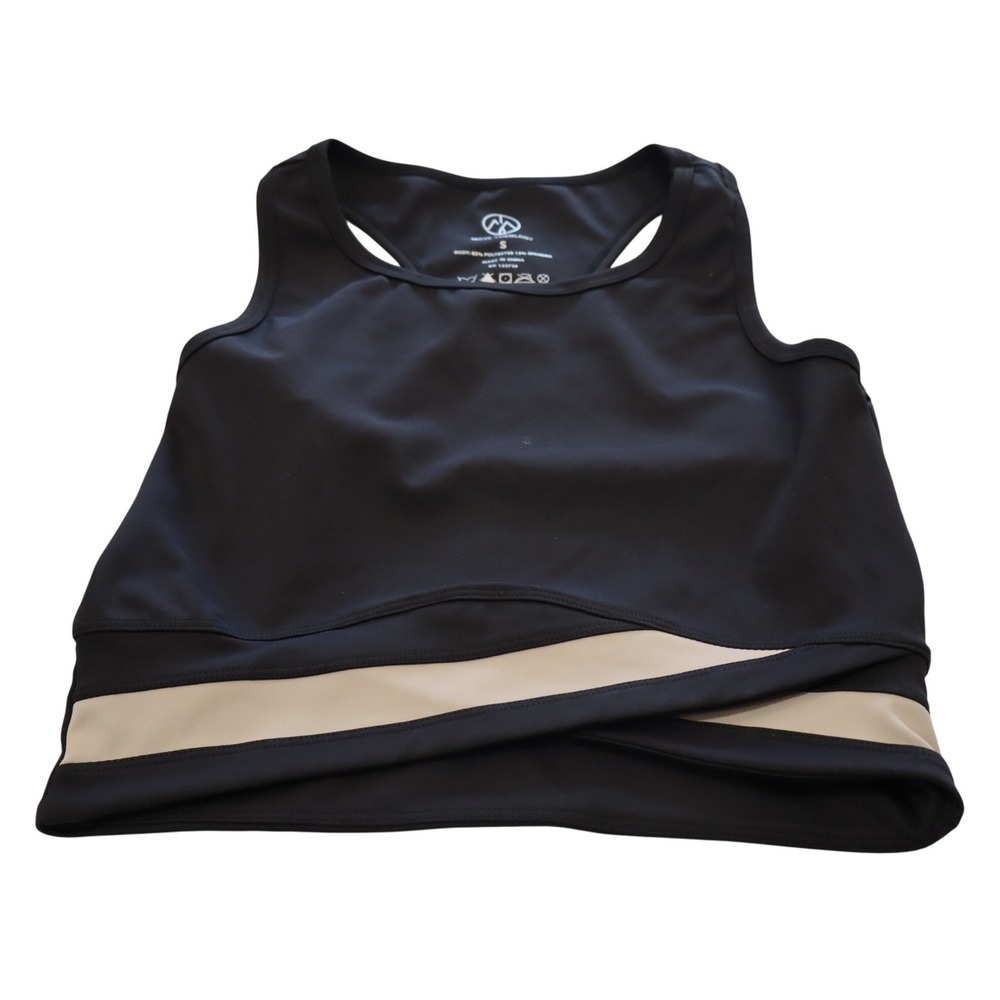Move Theology  Women top Crossover‎ Racerback Activewear Crop black  Small